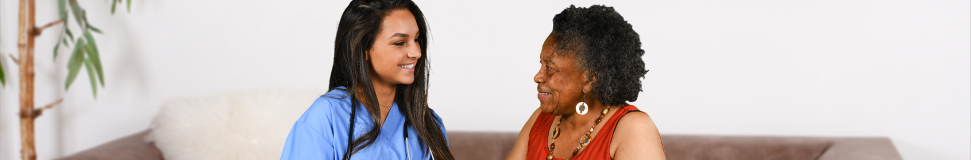 elder woman with her caregiver